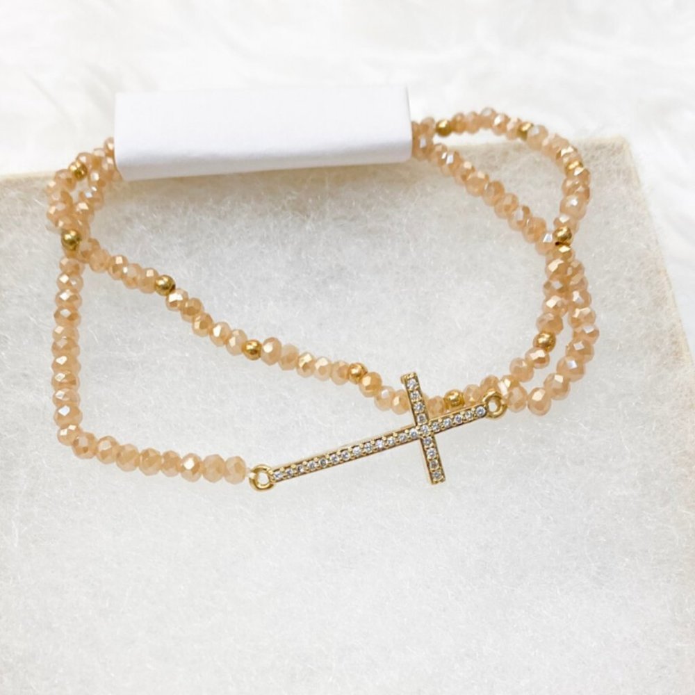 Beaded Cross Bracelet